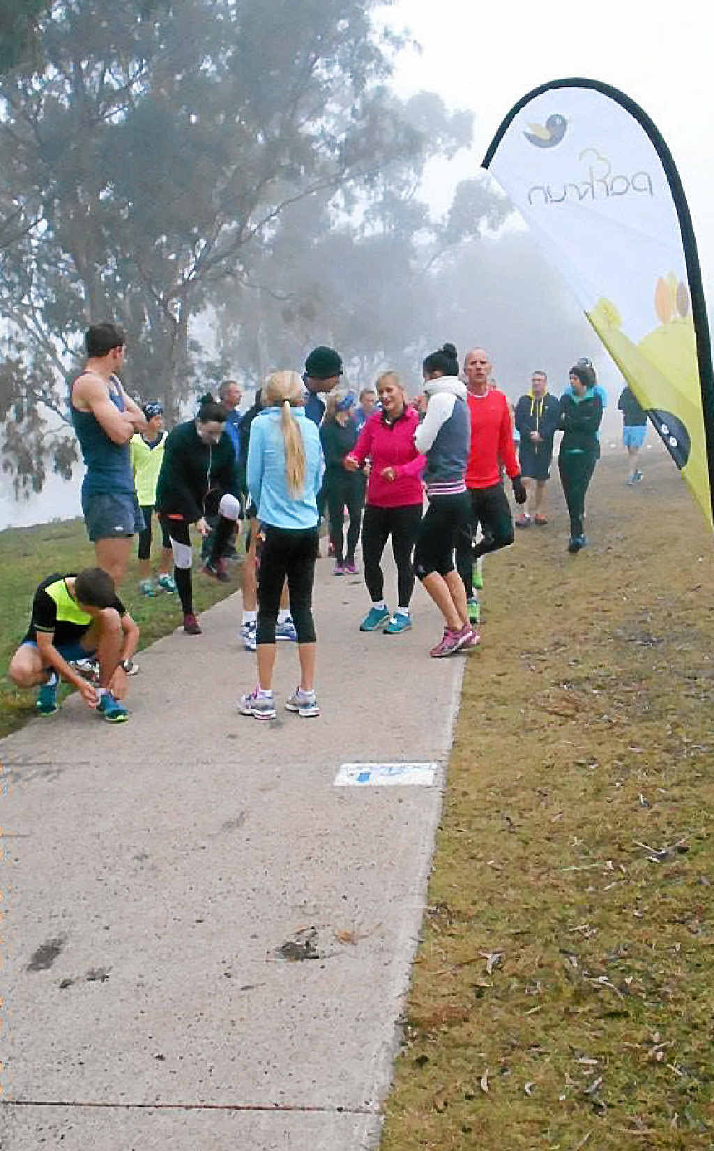 RUN FOR RON: Runners line up in Queens Park ready for #parkRon in memorial of Olympian Ron Clarke.